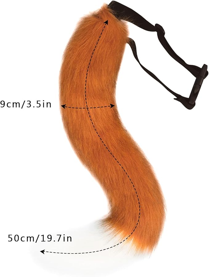 Adolala Faux Fur Fox Tail Cat Wolf Set Plush Mask Fluffy Paw Gloves Halloween Christmas Party for Women